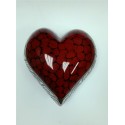 Urne en forme de coeur rouge